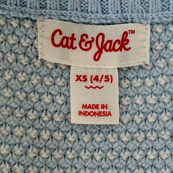 Cat & Jack Girls Light Blue Knit Sweater Vest - Picture 5 of 6